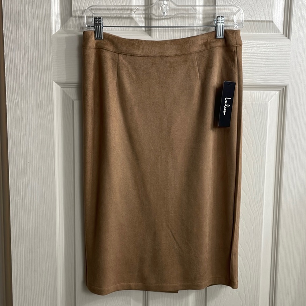 New Lulus Suede Tan Skirt